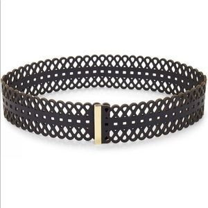 NWT Tory Burch perforated navy belt XS